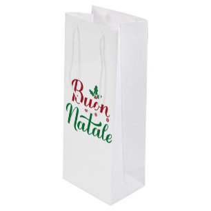 Buon Natale Red und Green Christmas Geschenktüte Für Weinflaschen