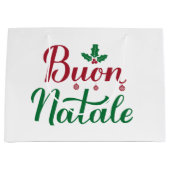 Buon Natale Red und Green Christmas Große Geschenktüte (Vorderseite)