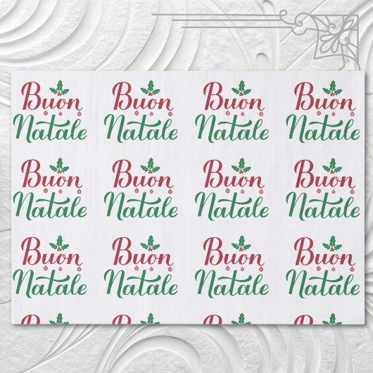 Buon Natale Red und Green Christmas Seidenpapier