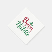 Buon Natale Red und Green Christmas Serviette (Ecke)