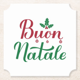 Buon Natale Red und Green Christmas Untersetzer