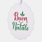 Buon Natale Red und Green Italia Weihnachten Ornament Karte (Links)