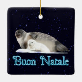 Buon Natale - Ringed Siegel Keramikornament (Rückseite)