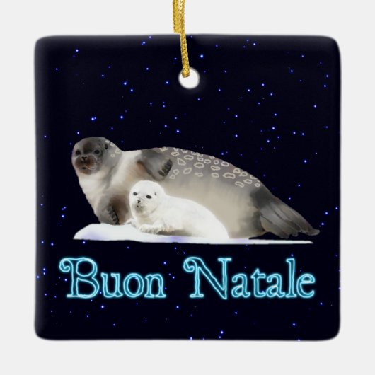 Buon Natale - Ringed Siegel Keramikornament (Vorderseite)