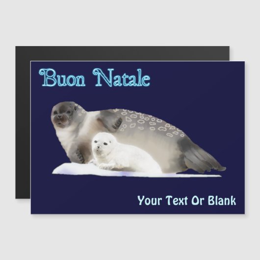 Buon Natale - Ringed Siegel Magnetkarte (Vorne/Hinten)