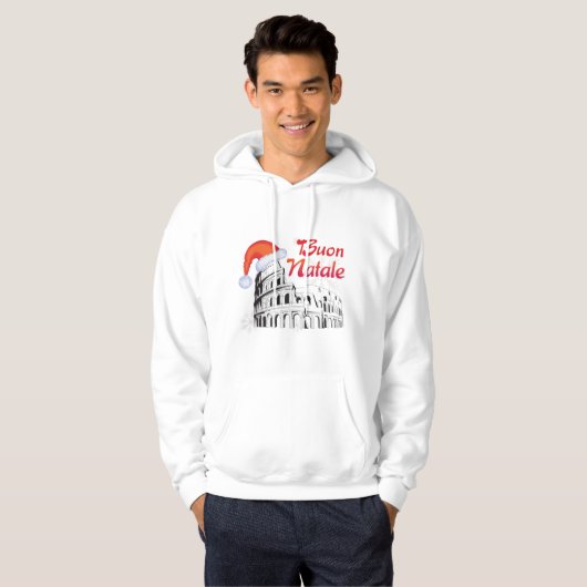 Buon Natale Rome Kolosseum Weihnachtsmannmütze Hoodie (Vorne ganz)