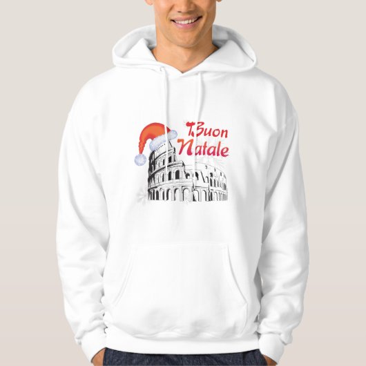 Buon Natale Rome Kolosseum Weihnachtsmannmütze Hoodie (Vorderseite)