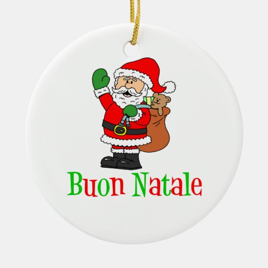 Buon Natale Sankt Verzierung Keramikornament (Vorne)