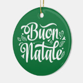 Buon Natale Simple Green Keramik Ornament (Links)