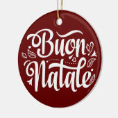Buon Natale Simple Red Italian Christmas Keramik Ornament (Links)