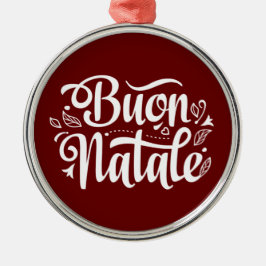 Buon Natale Simple Red Italian Christmas Ornament Aus Metall