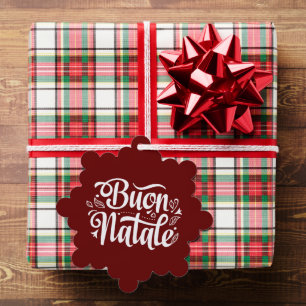 Buon Natale Simple Red Tag Ornament Karte
