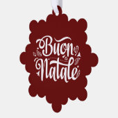 Buon Natale Simple Red Tag Ornament Karte (Linke Ecke)