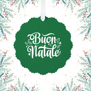 Buon Natale Simple Red Tag Ornament Karte