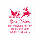 Buon Natale Sleigh Reindeer Name Rücksendeadresse Permastempel (Design)