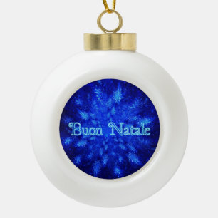 Buon Natale - Snowburst Keramik Kugel-Ornament