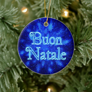 Buon Natale - Snowburst Keramik Ornament
