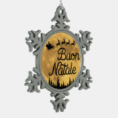 Buon Natale Snowflake Gerahmtes Ornament (Links)