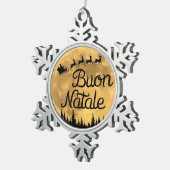 Buon Natale Snowflake Gerahmtes Ornament (Rechts)