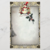 Buon Natale Snowman Weihnachtsgrenze Briefpapier (Vorderseite)