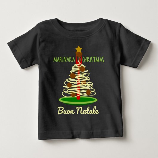 Buon Natale Spaghetti Baum Baby T-shirt (Vorderseite)