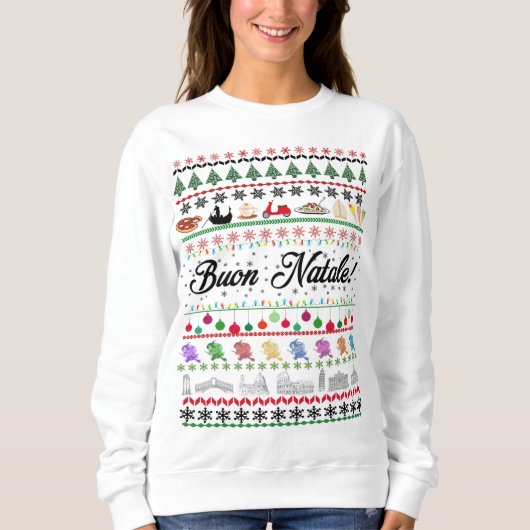 Buon Natale Strickjacke Sweatshirt (Vorderseite)