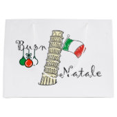 Buon Natale Turm von Pisa Große Geschenktüte (Vorderseite)