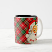 Buon Natale Vintag Santa Karierte Tasse (VorderseiteRechts)