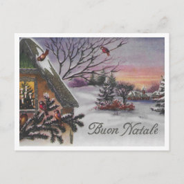 Buon Natale Vintage italienische Weihnachtslandsch Postkarte