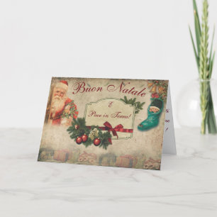 Buon Natale Vintage Weihnachtskarte Feiertagskarte