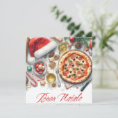 Buon Natale Watercolor Italienisches Weihnachtsfes Einladung (Stehend Vorderseite)