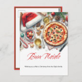 Buon Natale Watercolor Italienisches Weihnachtsfes Postkarte (Vorne/Hinten)