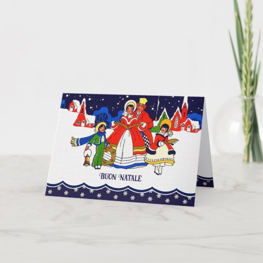 Buon Natale. Weihnachtskarte auf Italienisch Feiertagskarte (Vorderseite)