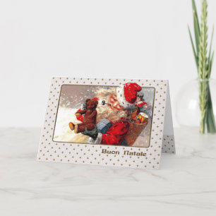 Buon Natale. Weihnachtskarte auf Italienisch Feiertagskarte