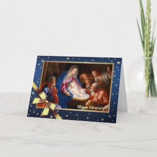 Buon Natale. Weihnachtskarten auf Italienisch Feiertagskarte