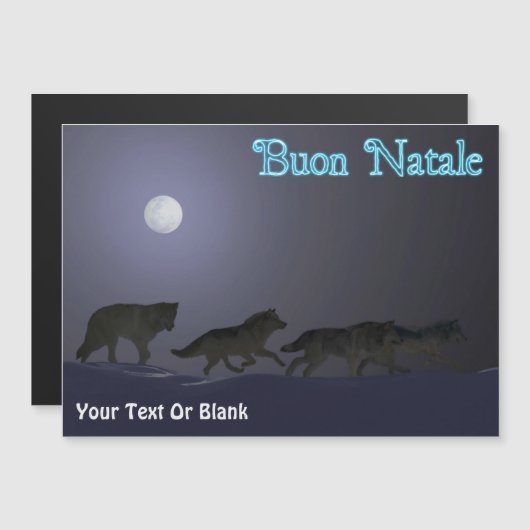 Buon Natale - Wolf Pack Magnetkarte (Vorne/Hinten)