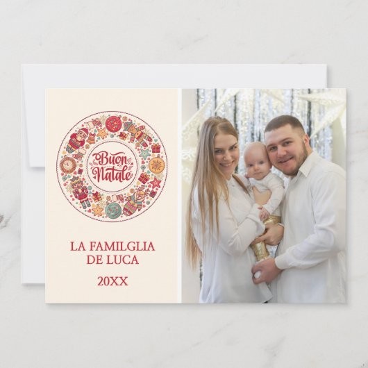 Buon Natale Wreath Feiertagskarte (Vorderseite)