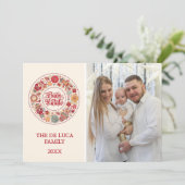 Buon Natale Wreath Feiertagskarte (Stehend Vorderseite)