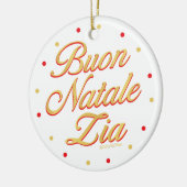 Buon Natale Zia Personalisiert Gold White Red Keramik Ornament (Links)
