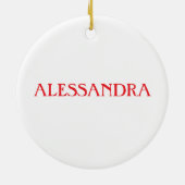 Buon Natale Zia Personalisiert Gold White Red Keramik Ornament (Hinten)