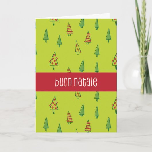 Buon Natalie Italian Christmas Card Dankeskarte (Vorderseite)