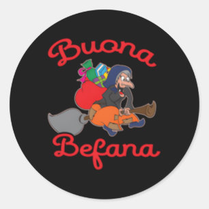 Buona Befana Italienisches Epiphany Runder Aufkleber