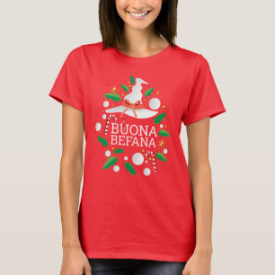 Buona Befana Weihnachtshexe, weiß T-Shirt