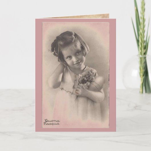 Buona Pasqua glückliche Ostern Vintage Karte (Vorderseite)