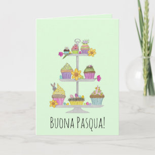 Buona Pasqua Italienisches Ostern Cupcakes Feiertagskarte