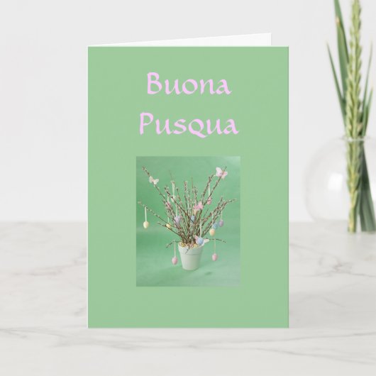 BUONA PUSQUA (GLÜCKLICHES OSTSEL ITALIENS) FEIERTAGSKARTE (Vorderseite)