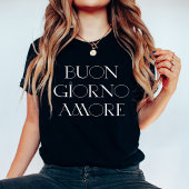 Buongiorno Amore | Schwarzweißschrift Tri-Blend Shirt