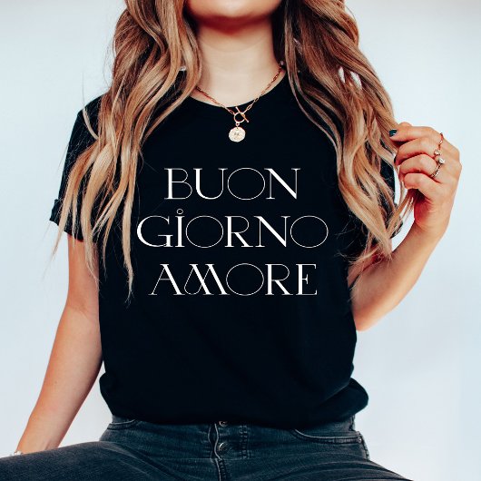 Buongiorno Amore | Schwarzweißschrift Tri-Blend Shirt