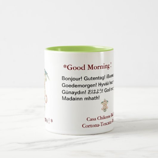 Buongiorno/*Good Morgen-mehrsprachige Tasse (Mittel)
