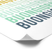 Buongiorno Italian Hello Typografy Niedlich Colorf Poster (Ecke)